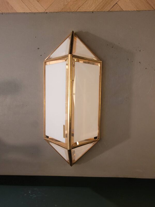 Applique italienne en verre et plaqué or 24 carats