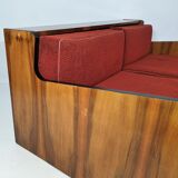 Art deco walnut sofa bed, 1960s
