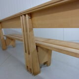 Modernist solid beech wooden pew 1960’s