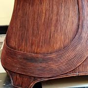 Table marqueterie de rotin vintage 1970