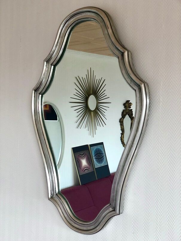 Silver baroque mirror 66x42cm
