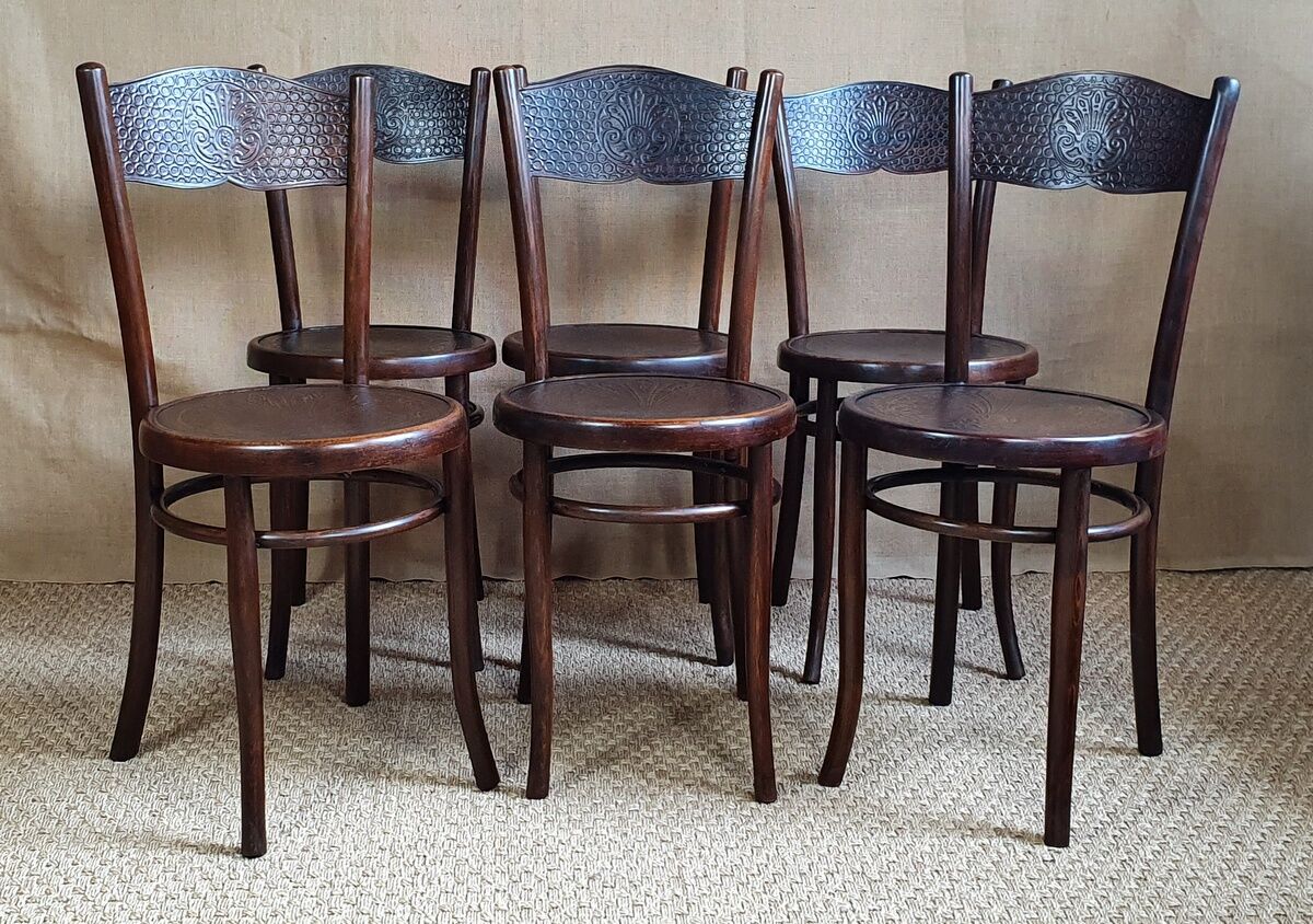 6 chairs bistro Hofmann model Kohn 254 1/2 early twentieth century