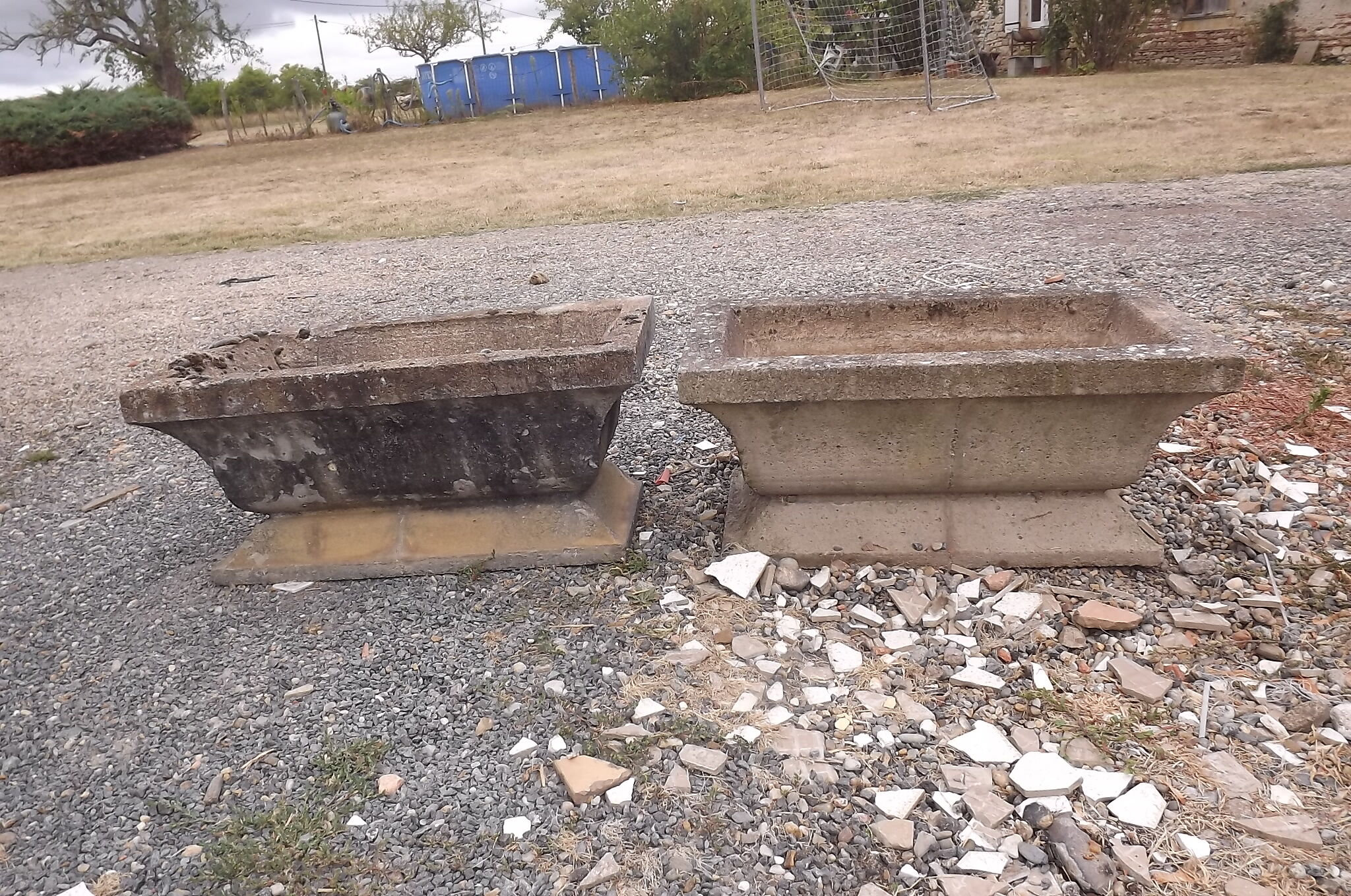 Pair of reconstituted stone planters