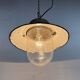 Green Enamel and Cast Iron Industrial Pendant Light, 1960s