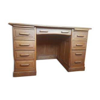 Double-caissons oak desk - 1950