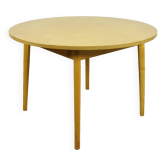 Birch extendable wooden dining table 4-6 people, 1960s