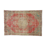 Anatolian handmade vintage rug 266 cm x 176 cm