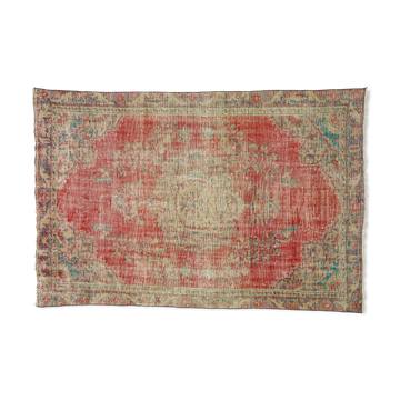 Anatolian handmade vintage rug 266 cm x 176 cm