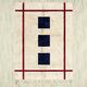 Traditional handmade wool rug in black and white with burgundy 250cmx150cm