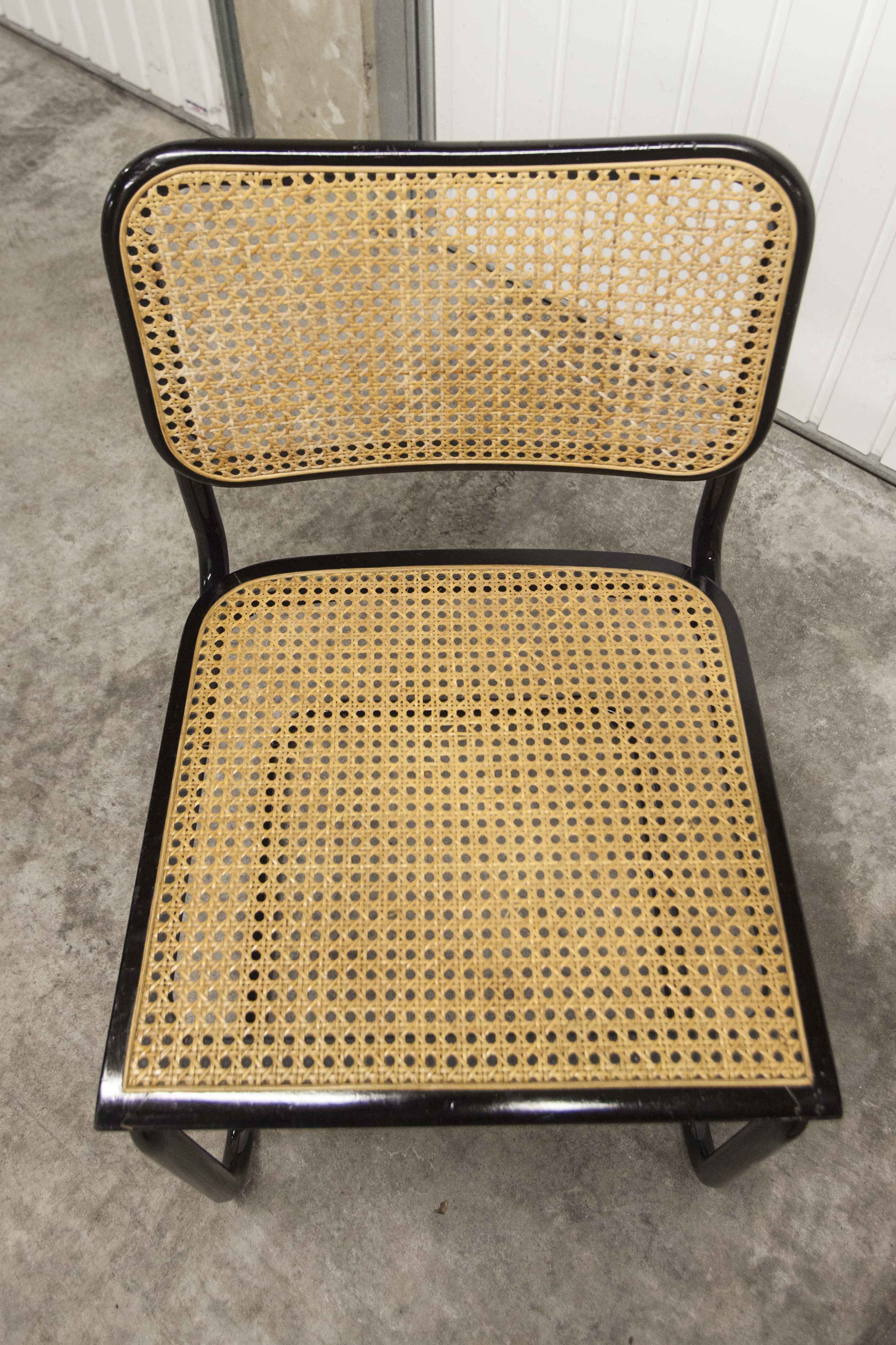 Pair of black Breuer B32 chairs restored, new stamps
