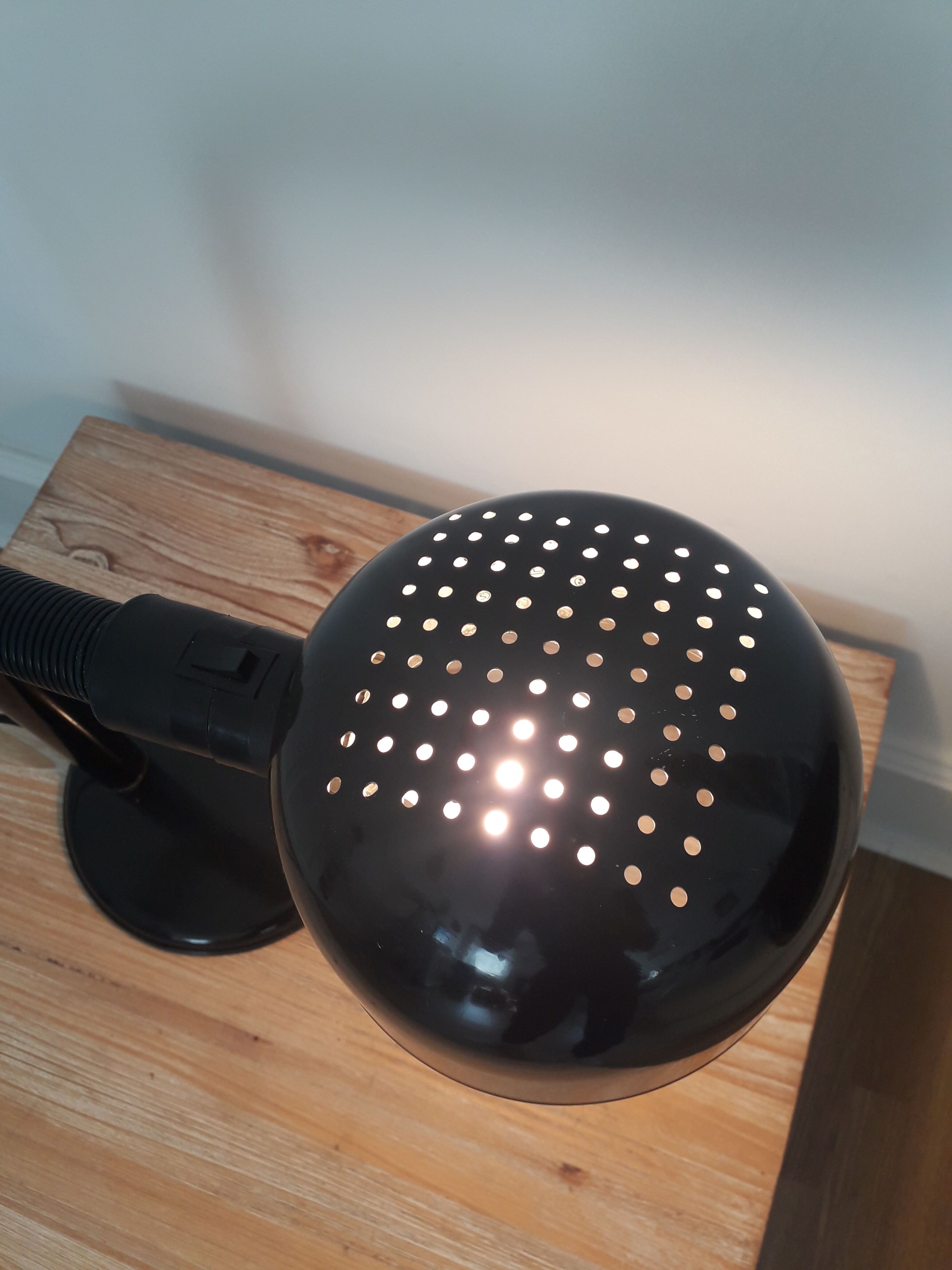 Vintage desk lamp-alda -sweden-typ 1+4a-black lacquered metal-1970