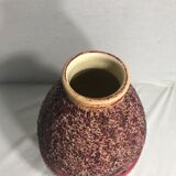 Old vase ball Odyv ceramic rose violet decoration 70s vintage