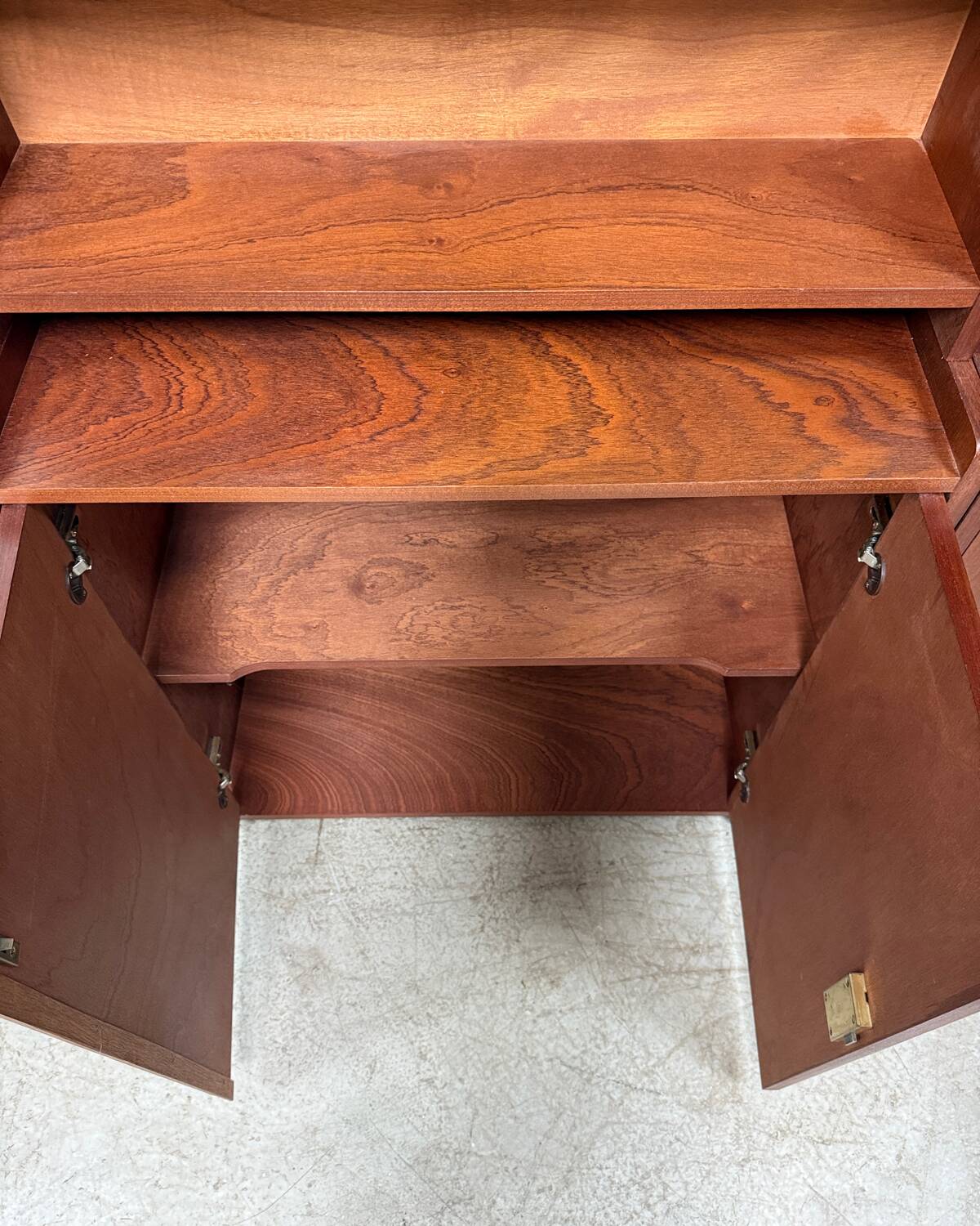 Vintage teak library from the 1960s.