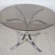 Glass round table chrome feet