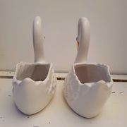 Vintage pair of ceramic pots shaped as swans