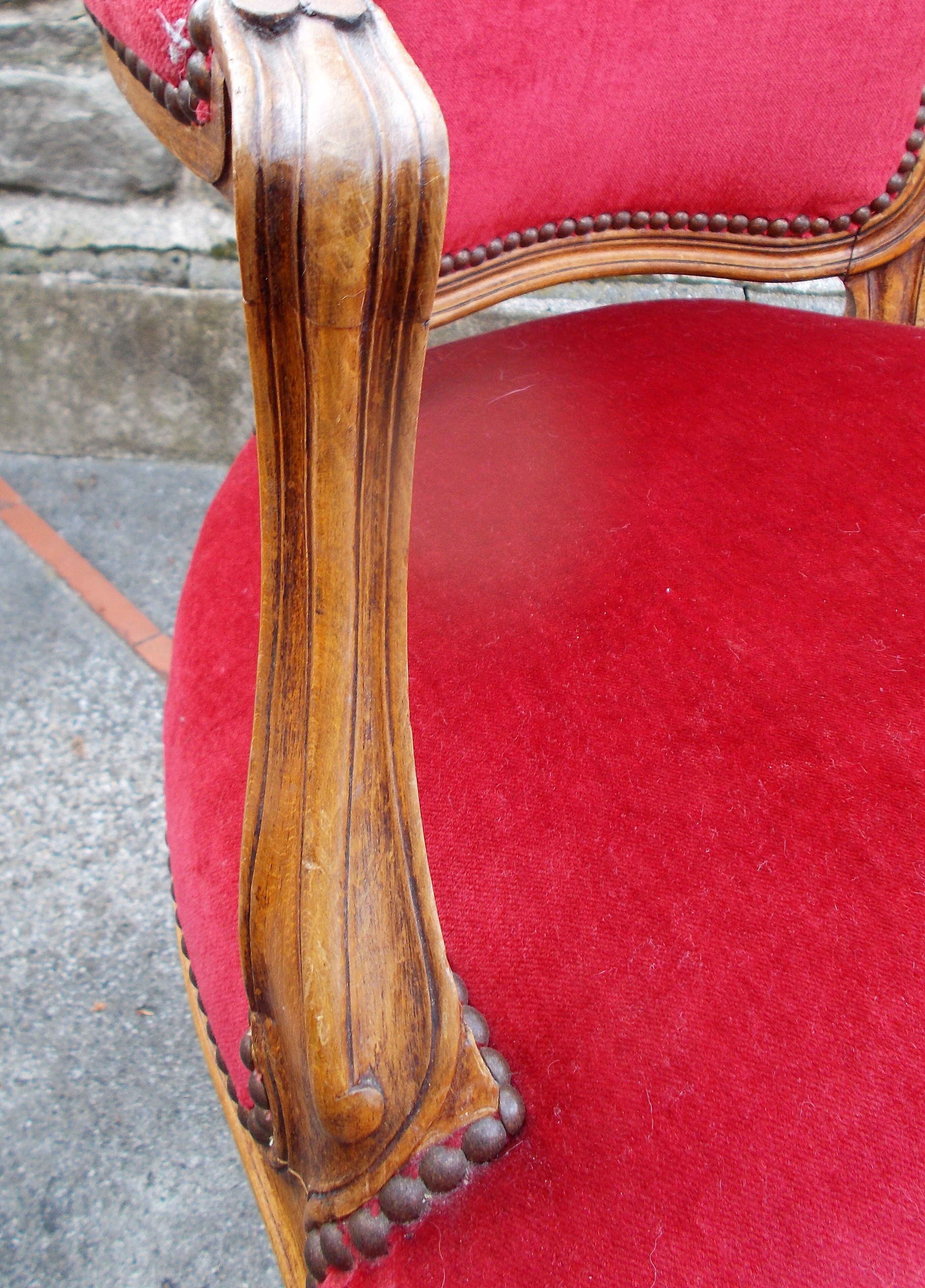 Pair of Louis XV style armchairs
