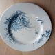 2 antique Gien earthenware plates, "Landscapes" decoration