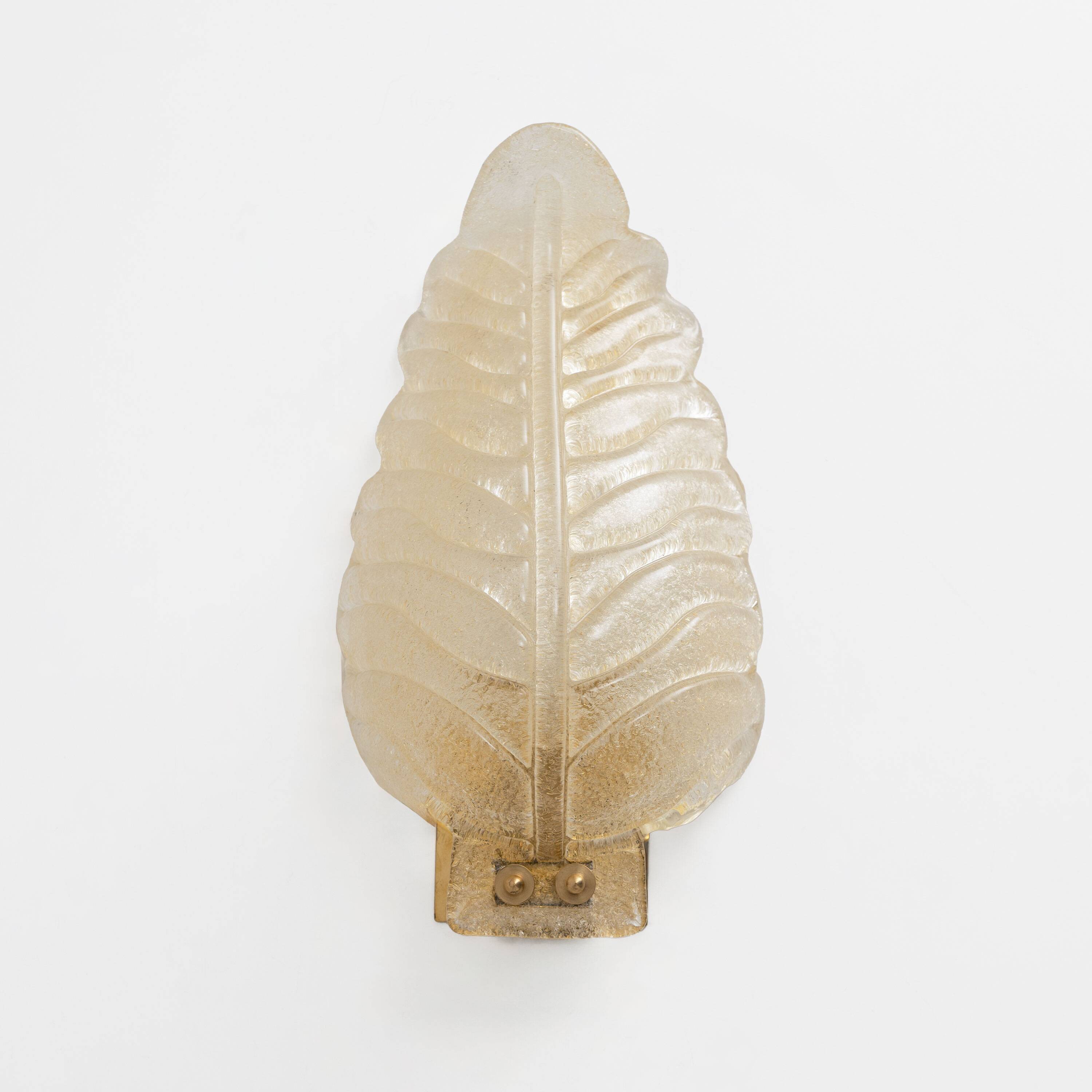 Pair of Barovier Style Mid-Century Modern Murano Glass Gold Leaf Sconces