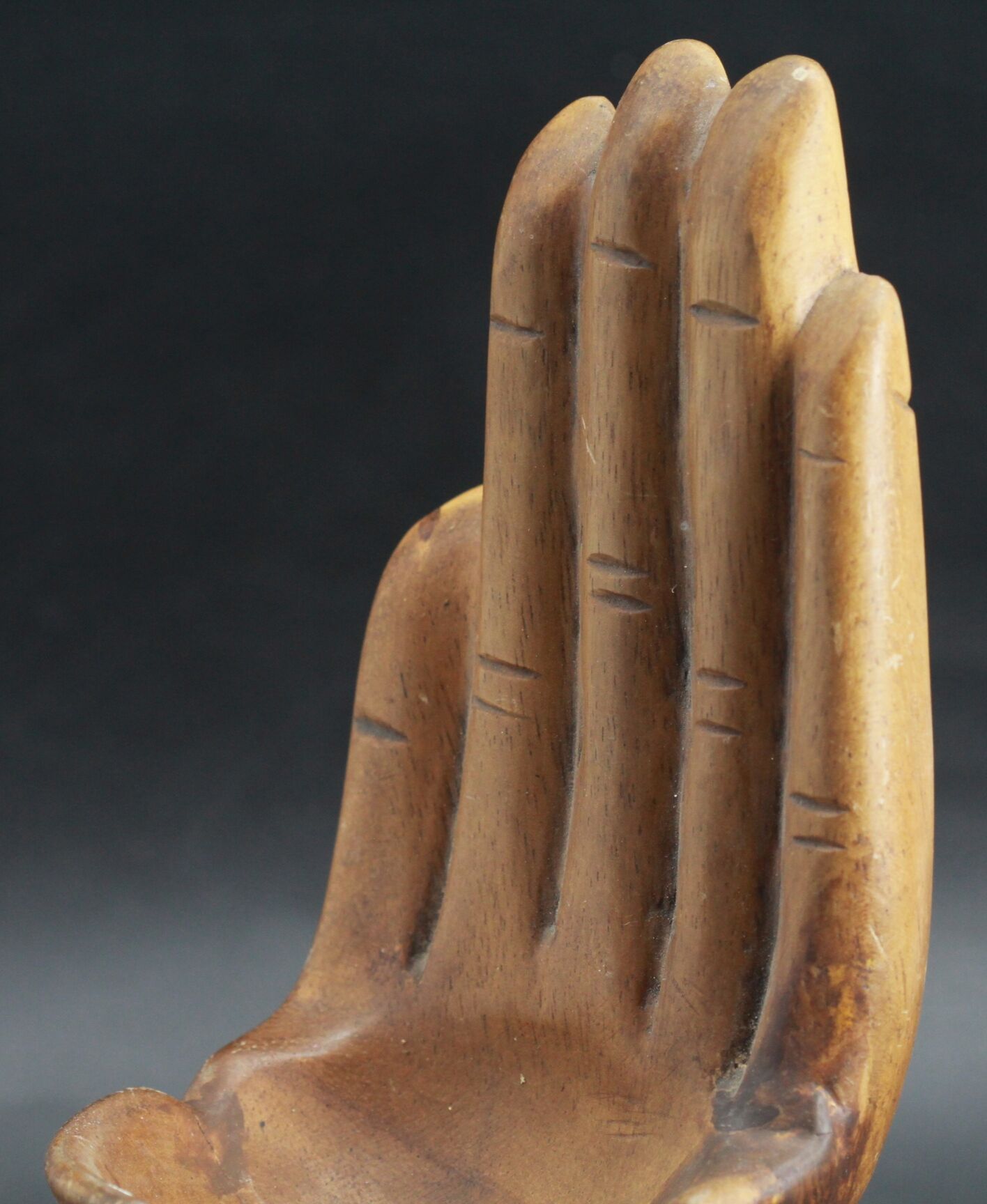 Empty wooden hand pocket