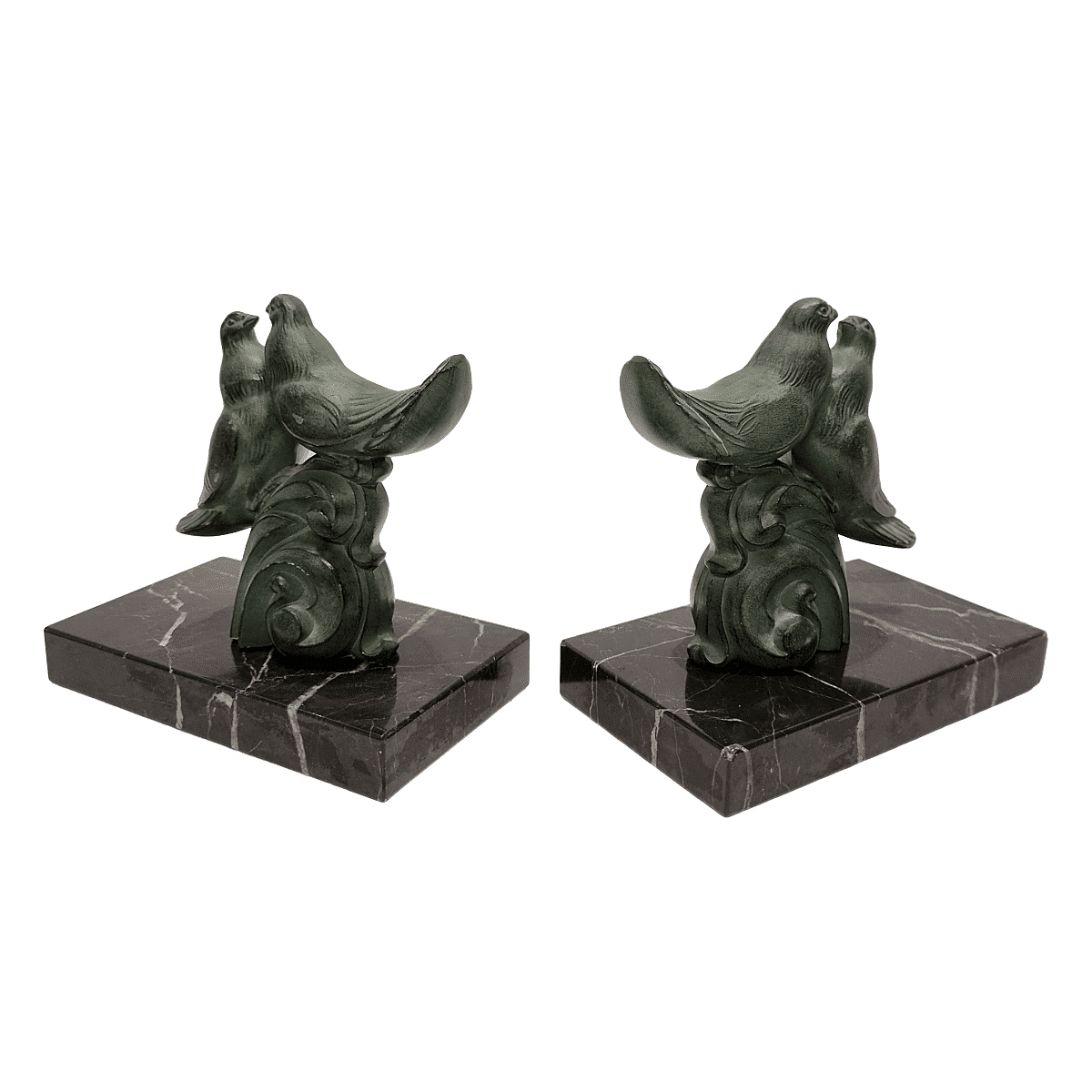 Vintage French Bookends With Doves, 1950s