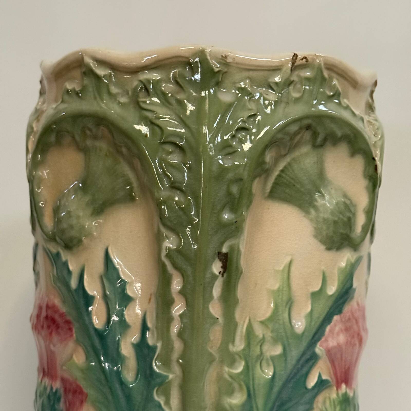 1900 Art Nouveau slip umbrella stand with thistle decoration