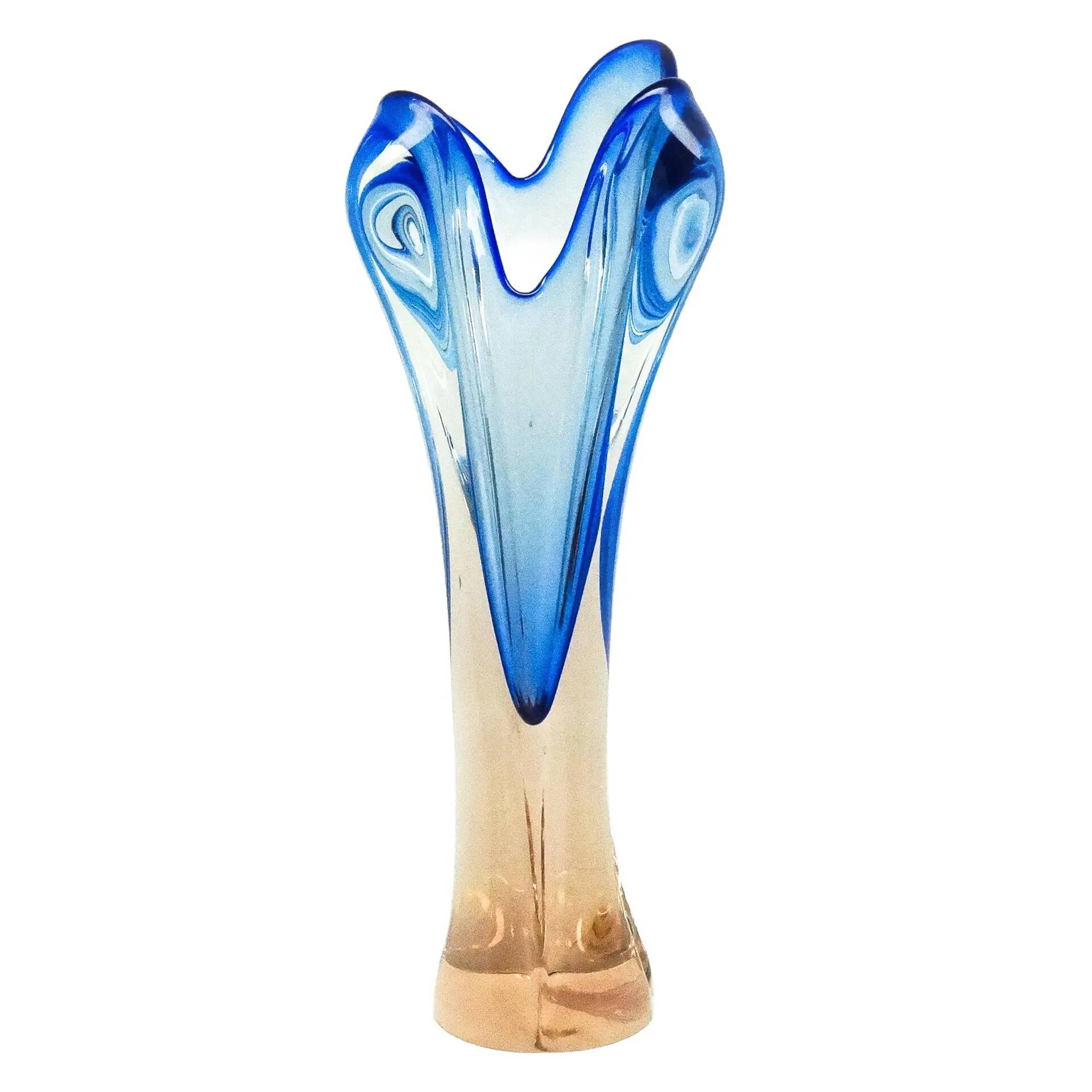 Vase, mid-century modern, glass, designed by J. Hospodka, Czechoslovakia, 1960s