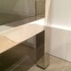 Pair of large side tables in chrome and bronze mirrors
