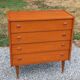 Commode en teck 4 tiroirs de style scandinave, années 70
