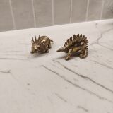 Paire de boîtes dinosaures en laiton