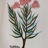 Trio of square Deruta plates signed MARI E.C., botanical decoration 962.21