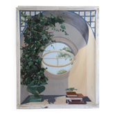 Grande huile sur toile panoramique en trompe-l’œil – XXe siècle