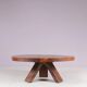 1970s round oak wood brutalist coffee table Netherlands