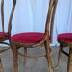 Set of 6 Vintage Bentwood Dining Chairs Set: 1970s , Red Uphols