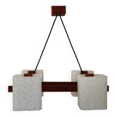 Lustre scandinave en perspex et teck années 60/70