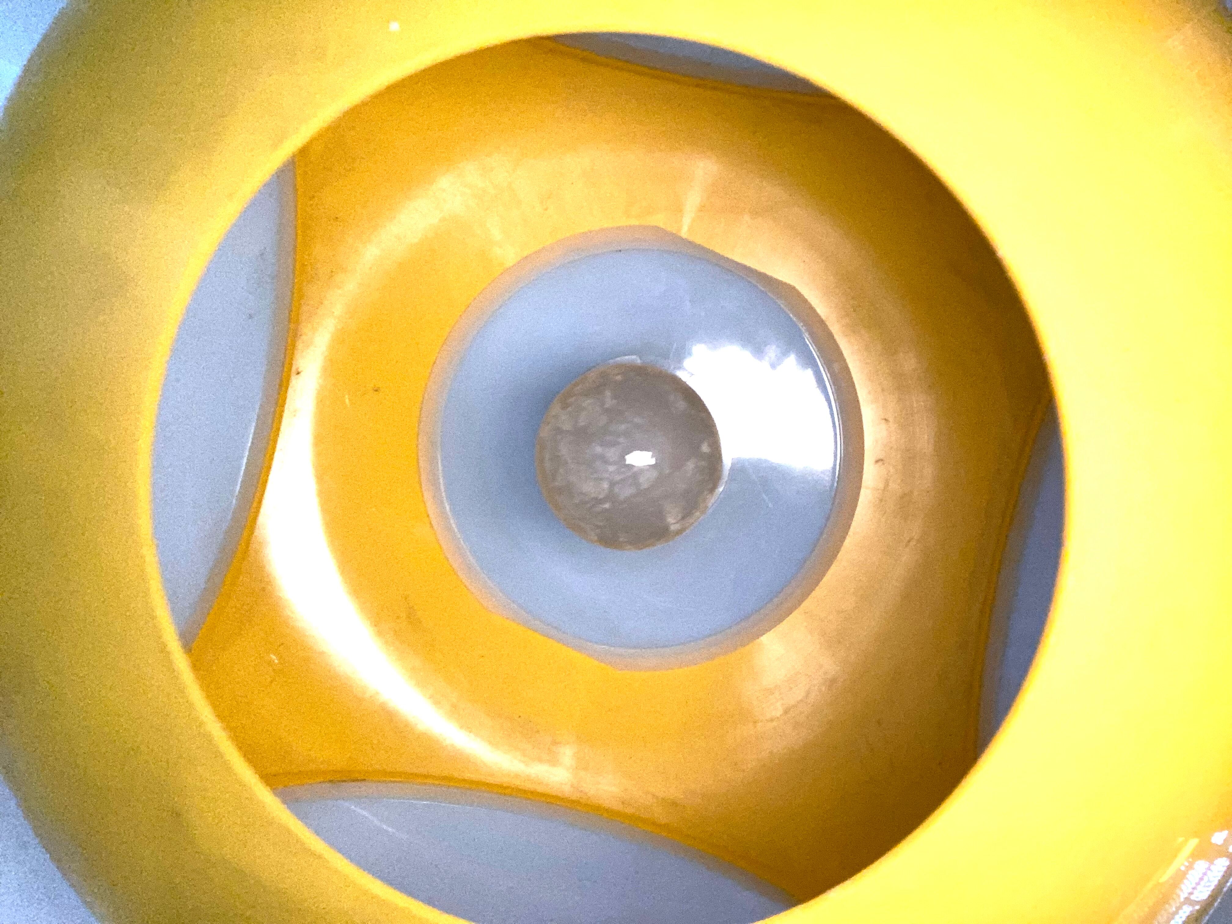 Vintage Yellow Plastic Ufo Ceiling Lamp by Luigi Colani for Massiv, Belgium, 1970s