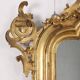 Antique umbertine mirror in Swiss pine, Italy, 19th century.