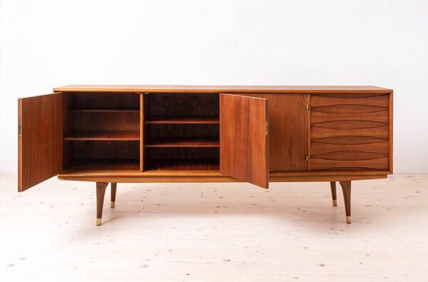 Buffet Sven Andersen en teck, moderne scandinave, moderne du milieu du siècle, années 1950