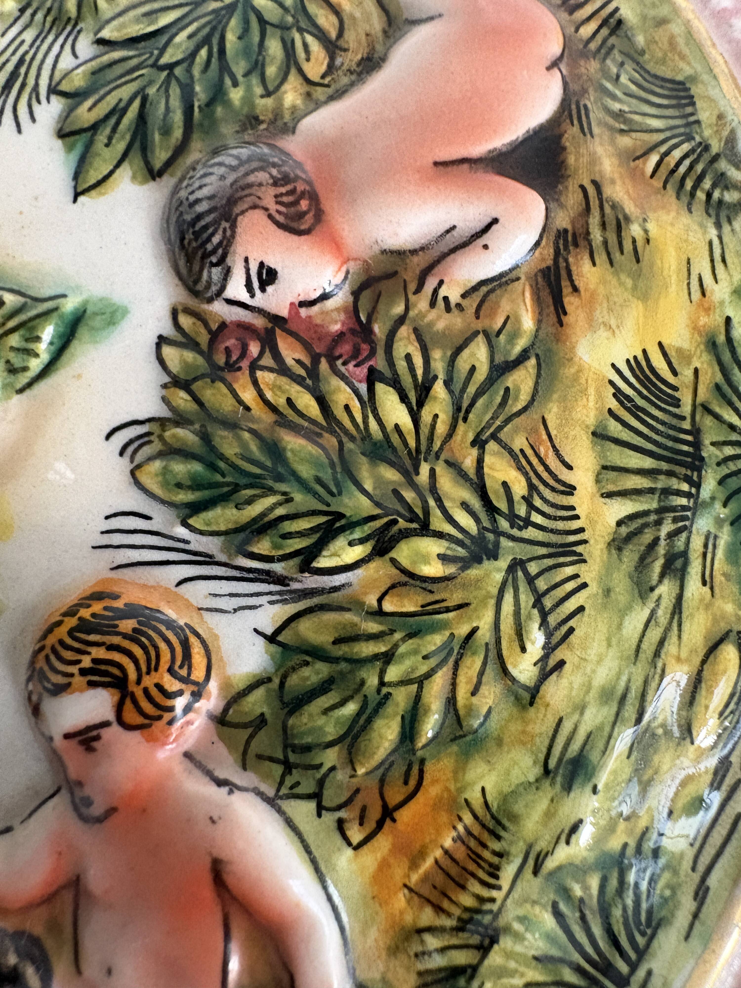 Old Italian ceramic jewellery box