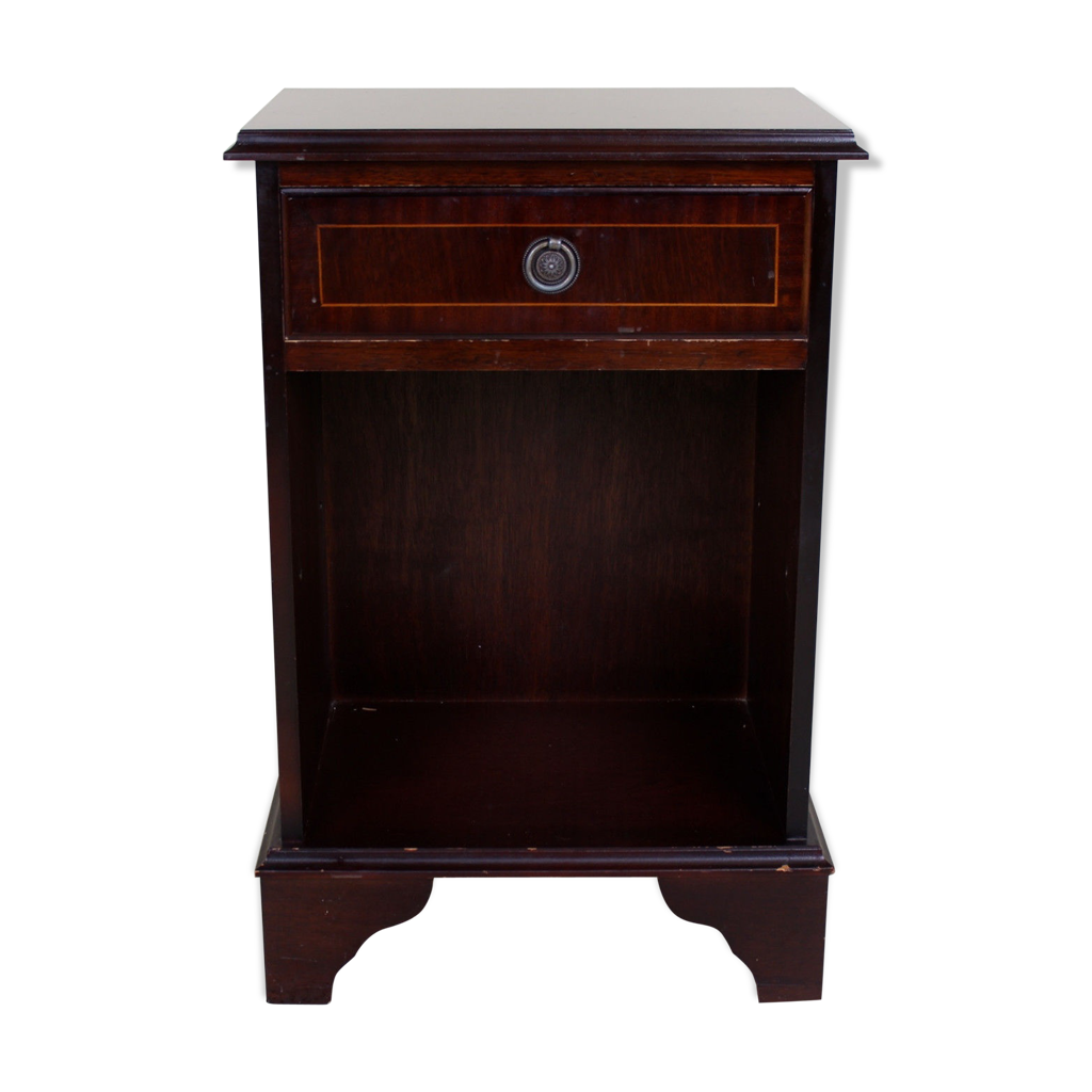 Lit Enfant En Acajou Style Marine Avec Table De Chevet Assortie – 3 Tiroirs