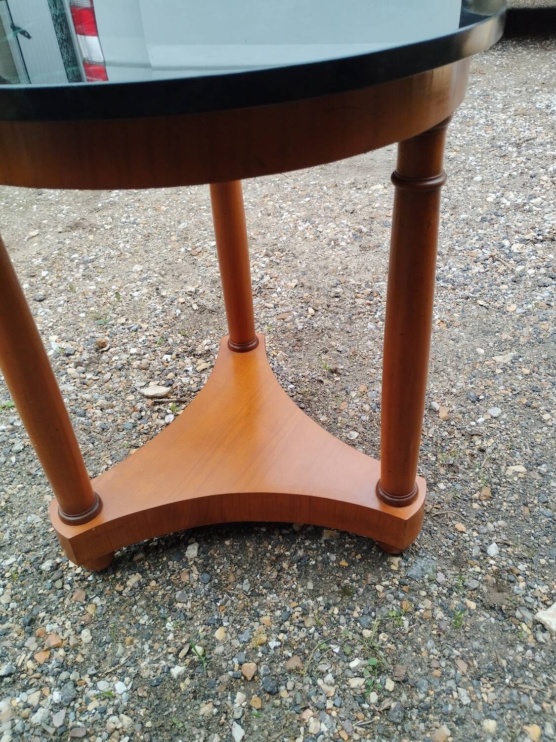 Antique Empire style pedestal table with marble top