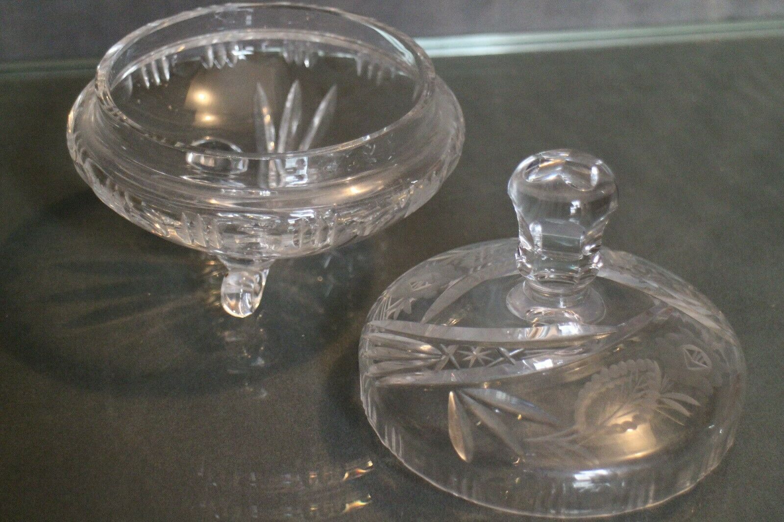 Crystal candy with a carved decoration