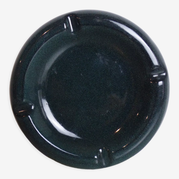Round ashtray in speckled green ceramic