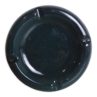 Round ashtray in speckled green ceramic