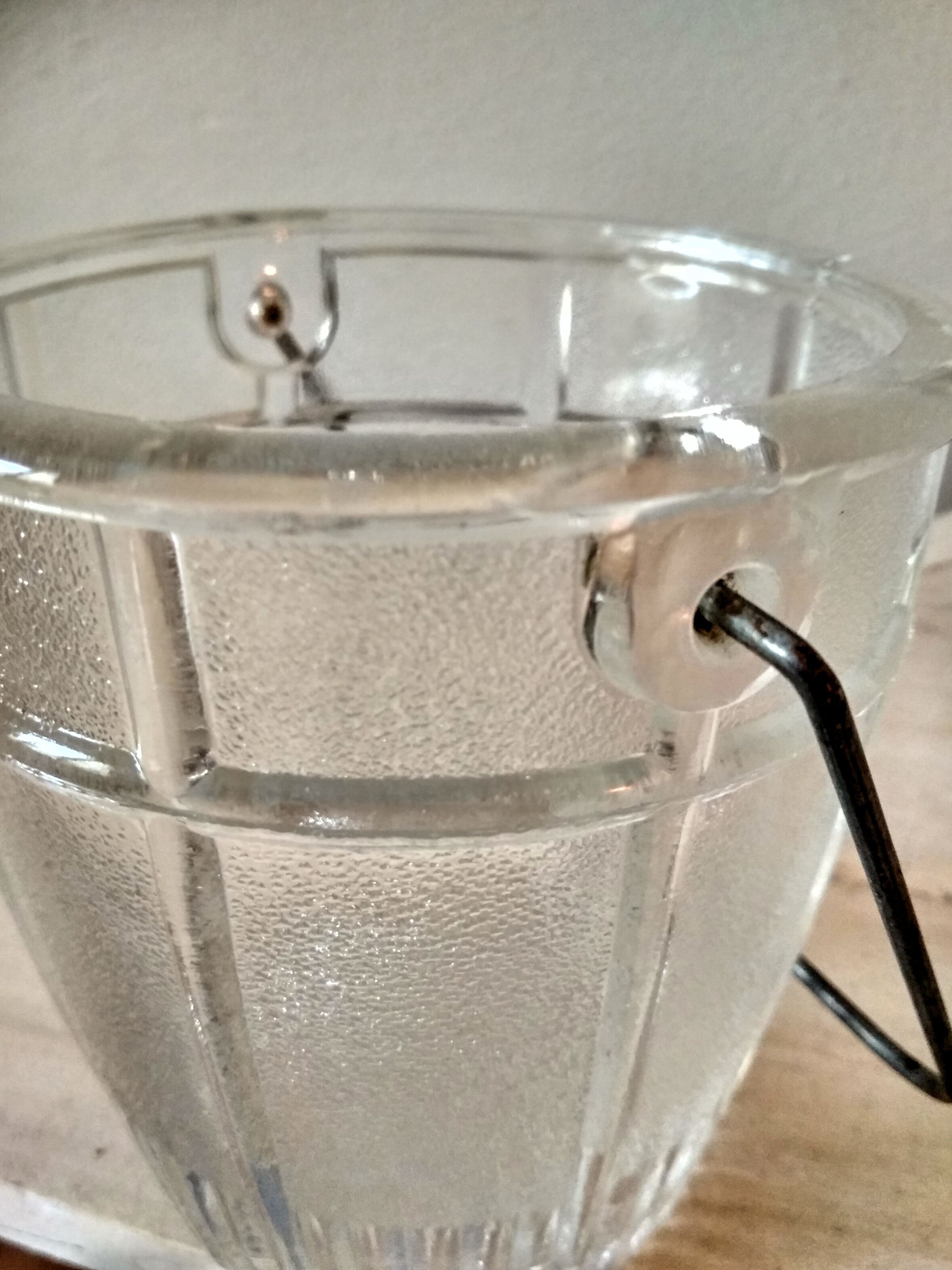 1950s frosted glass ice bucket