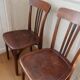 Pair of patinated bistro chairs