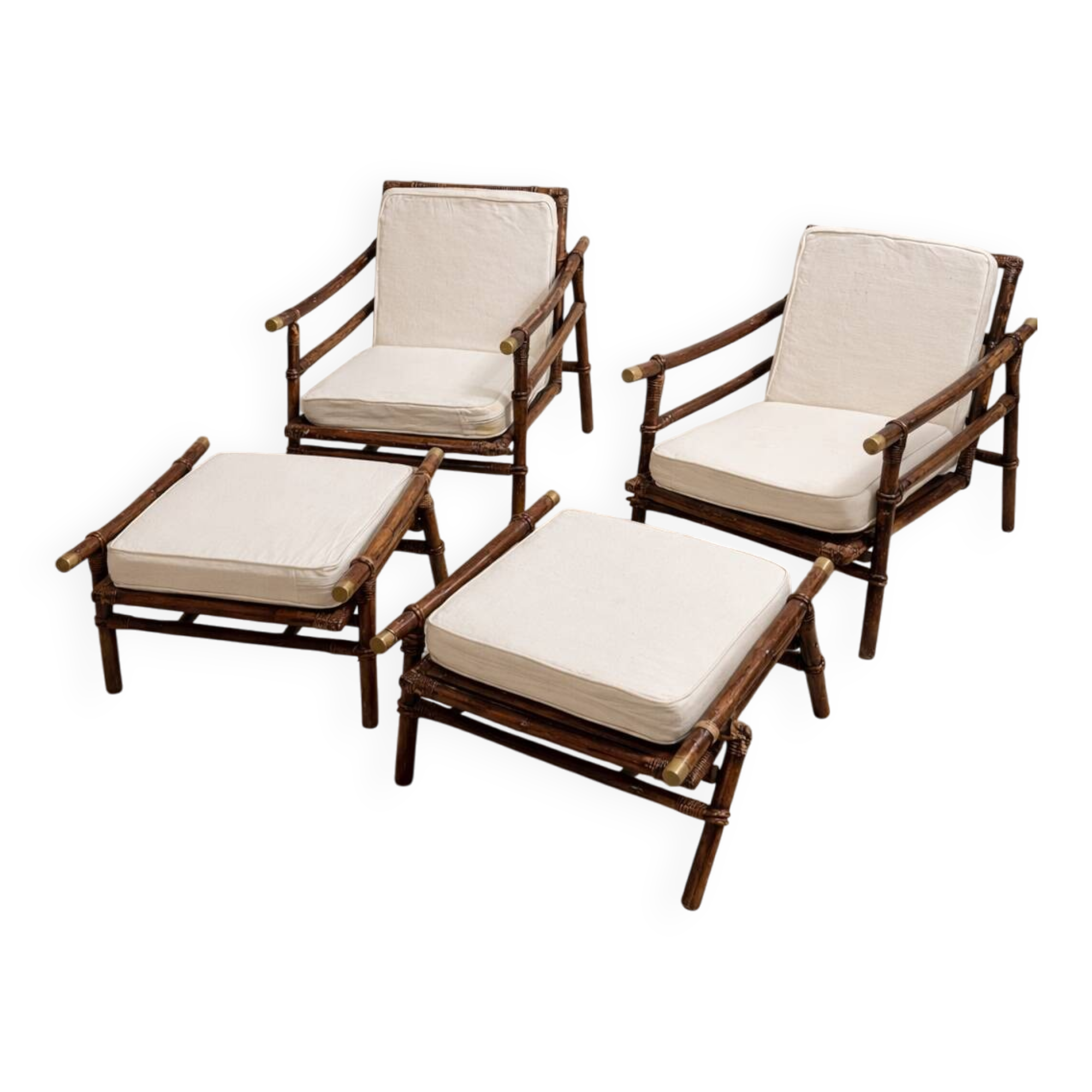 Pair of armchairs and ottomans by John Wisner Far Horizons – Ficks Reed, 1954