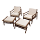 Pair of armchairs and ottomans by John Wisner Far Horizons – Ficks Reed, 1954
