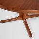 Midcentury Danish round extendable dining table in teak 1960s - with flat border