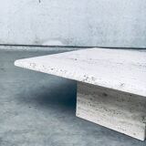 Italian Travertine Square Coffee Table, 1970s