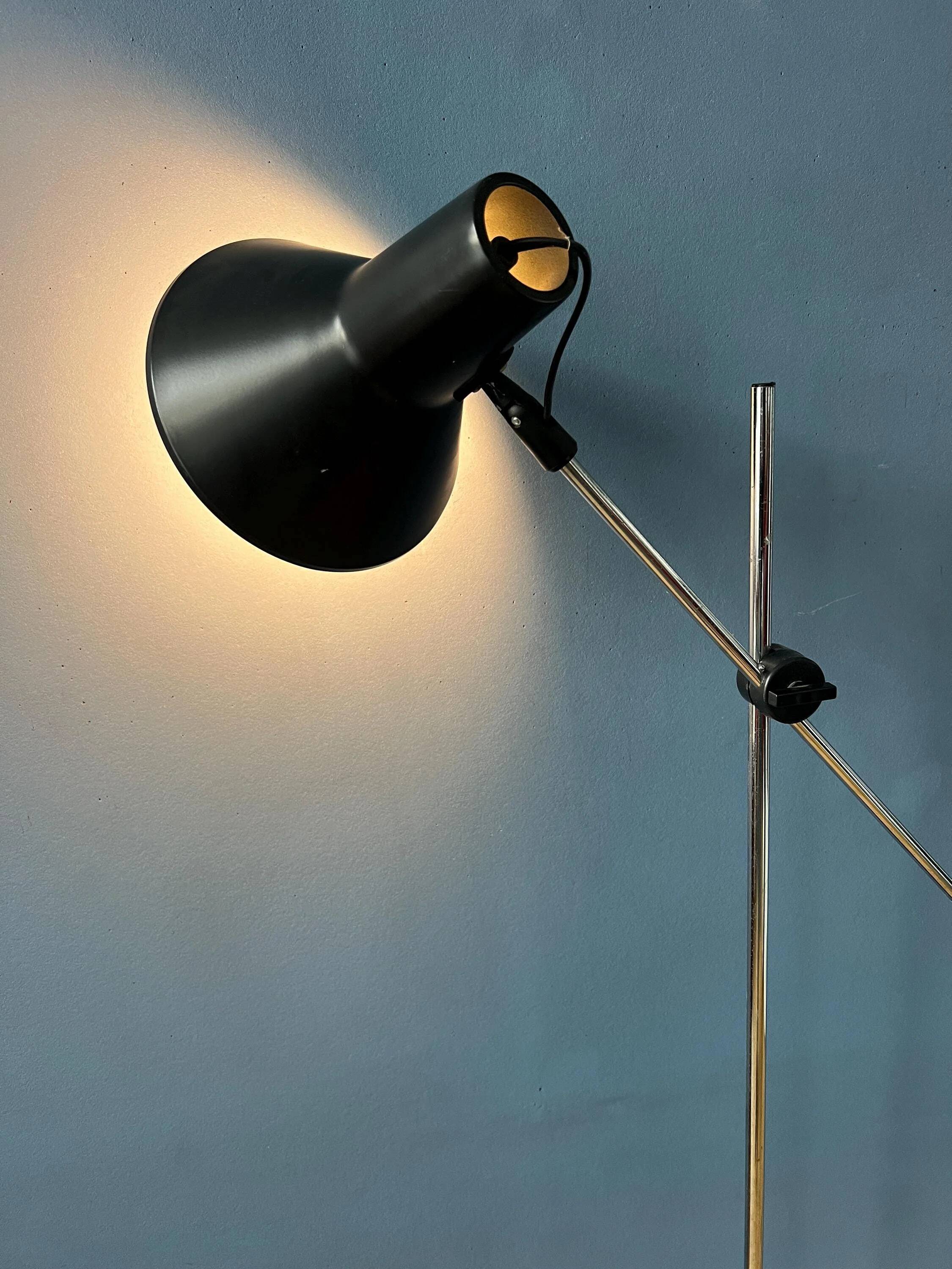 Lampadaire vintage noir réglable dans le style de Hoogervorst
